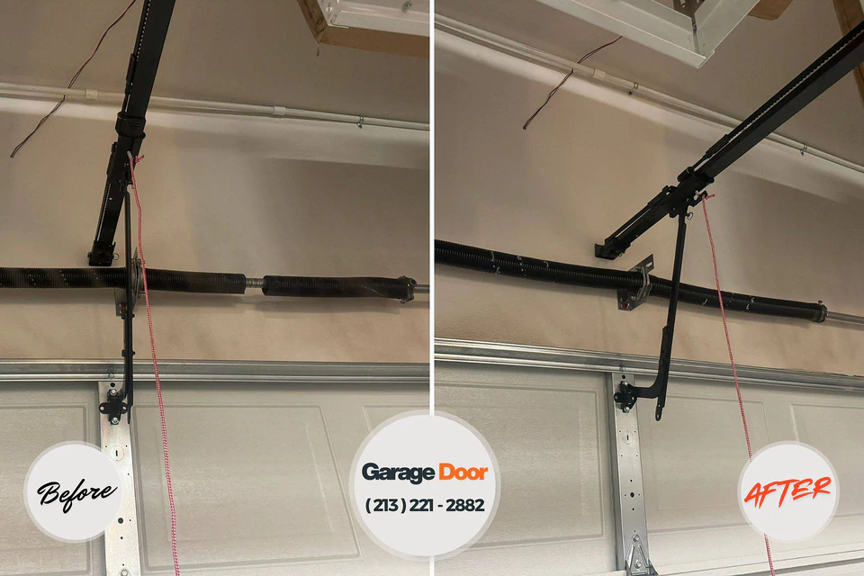 Before and after: garage door repair Grantsburg, WI